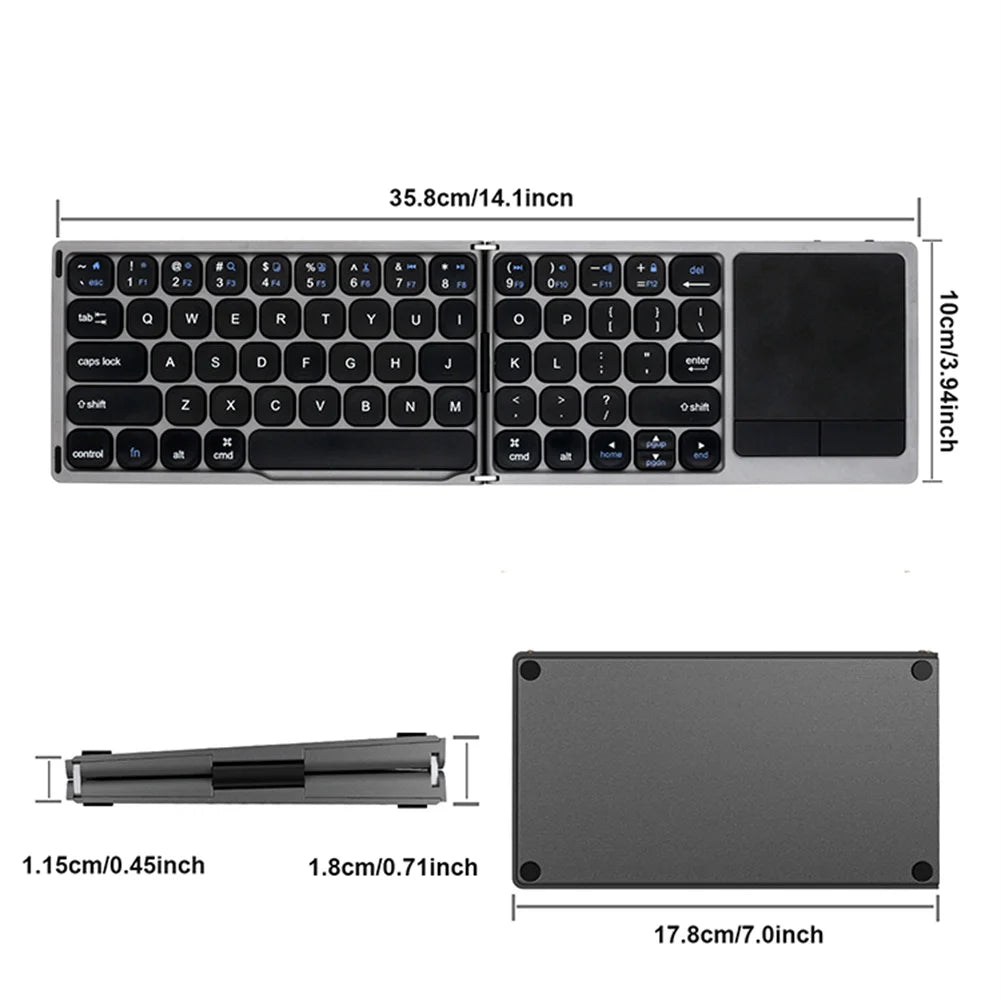 Foldable Keyboard With Touchpad