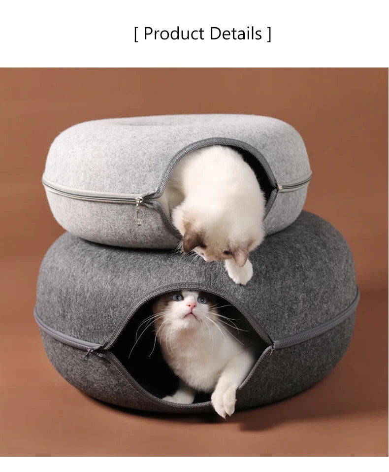 Donut Cat Bed Pet Cat Tunnel