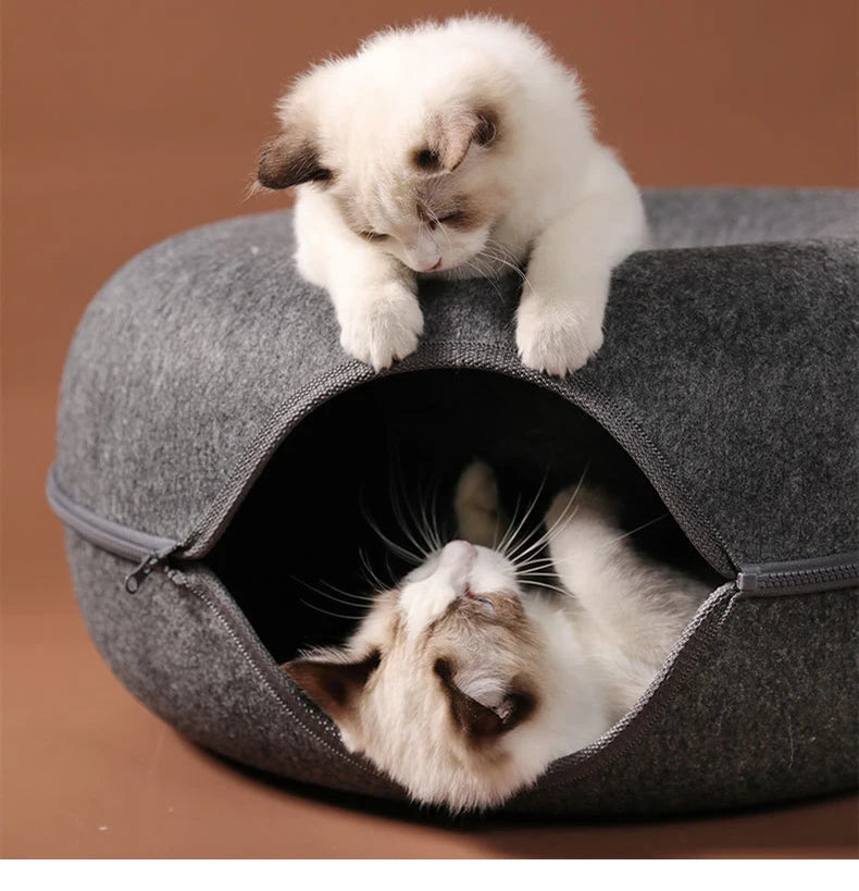 Donut Cat Bed Pet Cat Tunnel