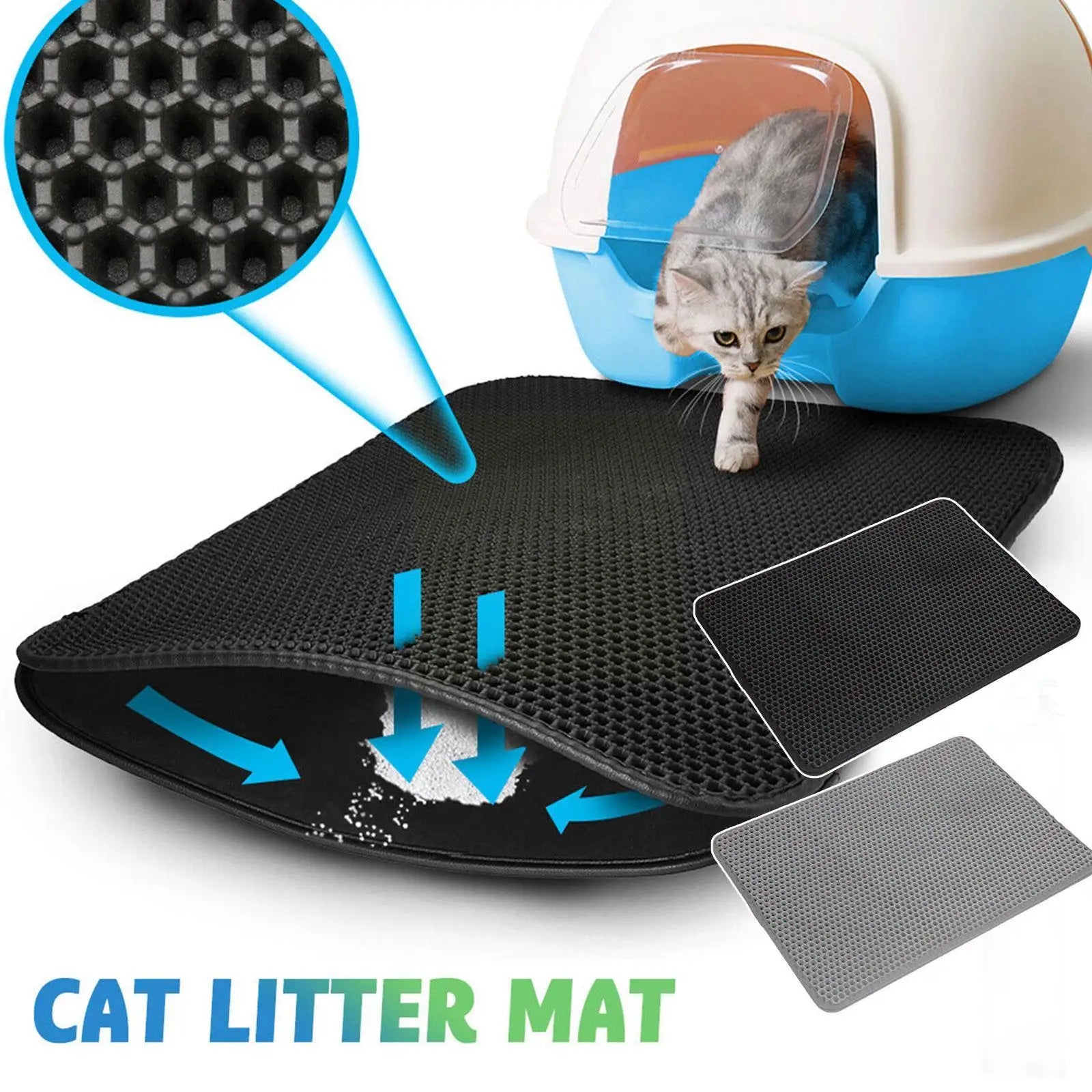 Cat Litter Mat Double Layer Non-Slip Litter Pad