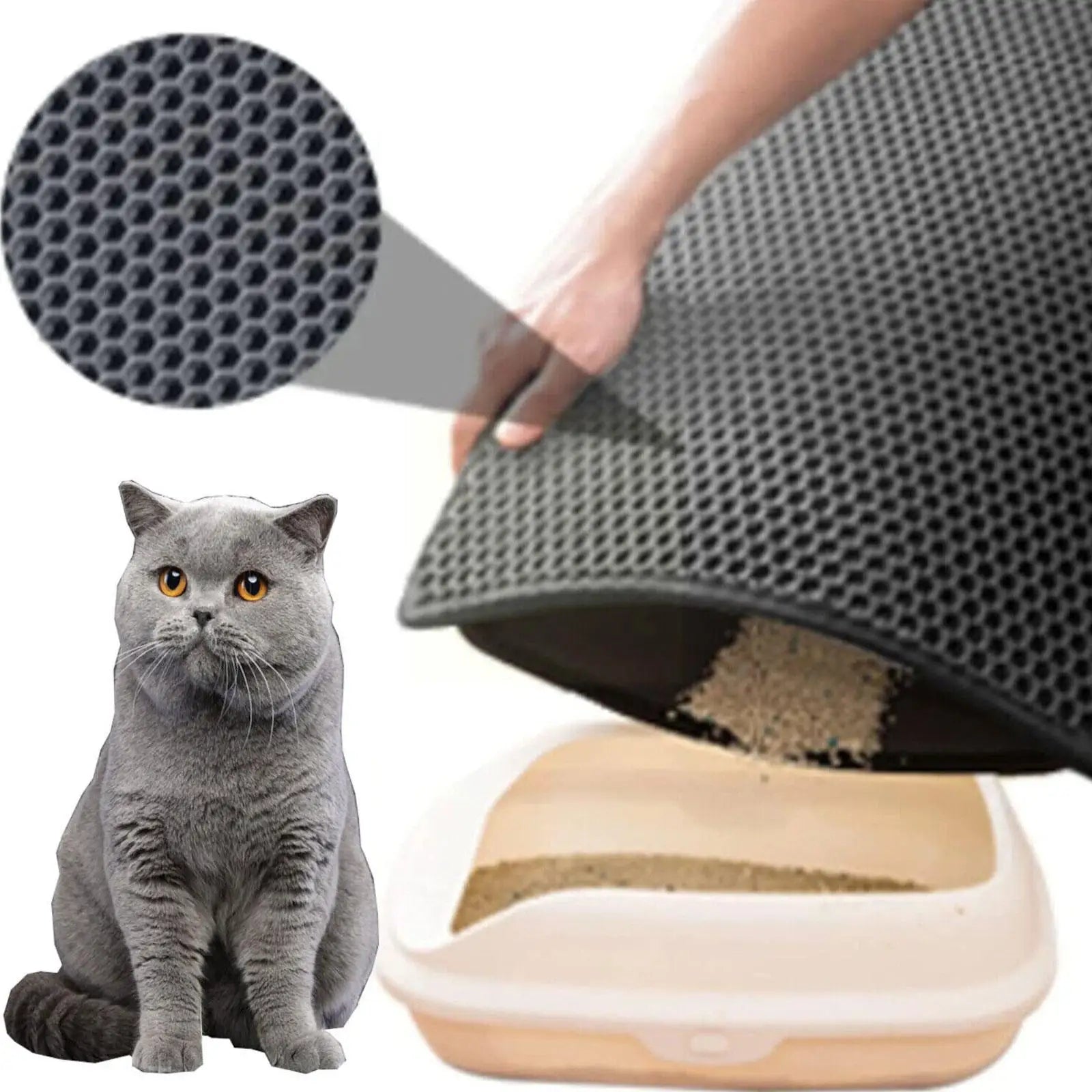 Cat Litter Mat Double Layer Non-Slip Litter Pad