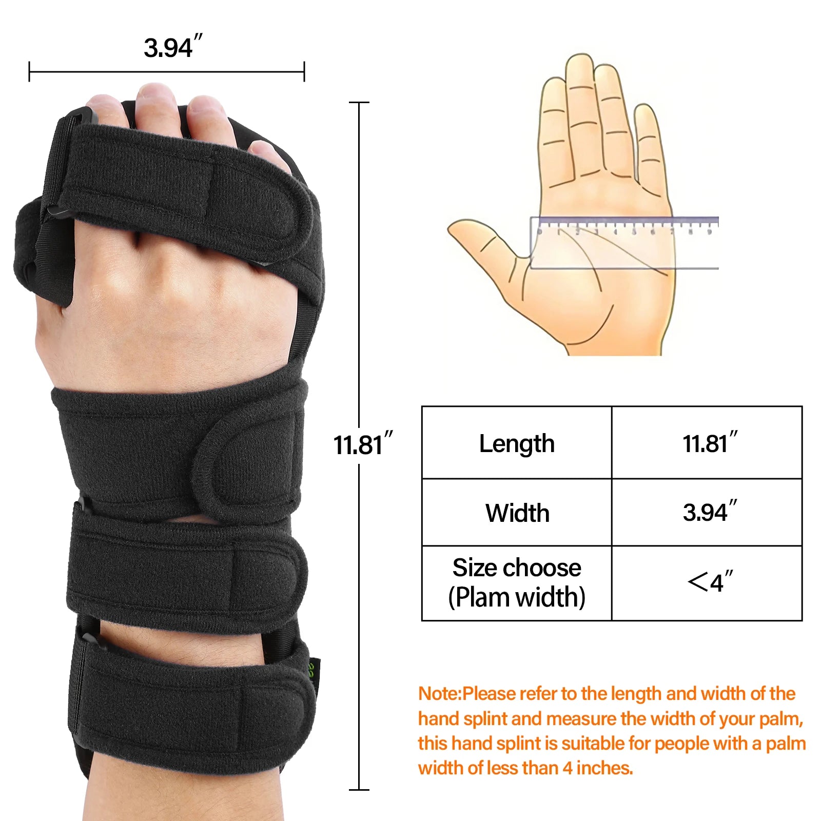 Wrist Brace with Finger Separator for Stroke Relieve